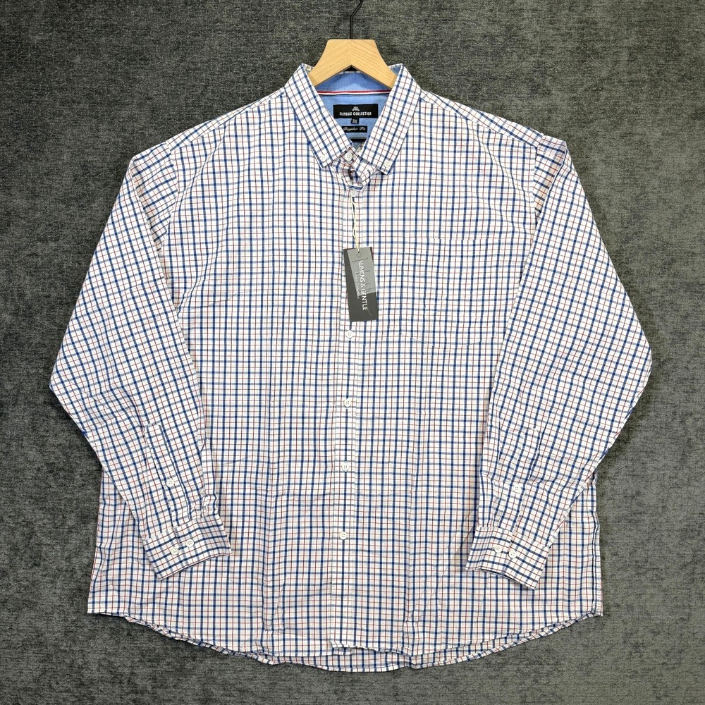 Alimens & Gentle Button Down Shirt Plaid Long Sleeve 3XL